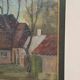 Swedish Oil on Canvas "Village House" by Unknown Artist Vintage & Framed 35x45cm