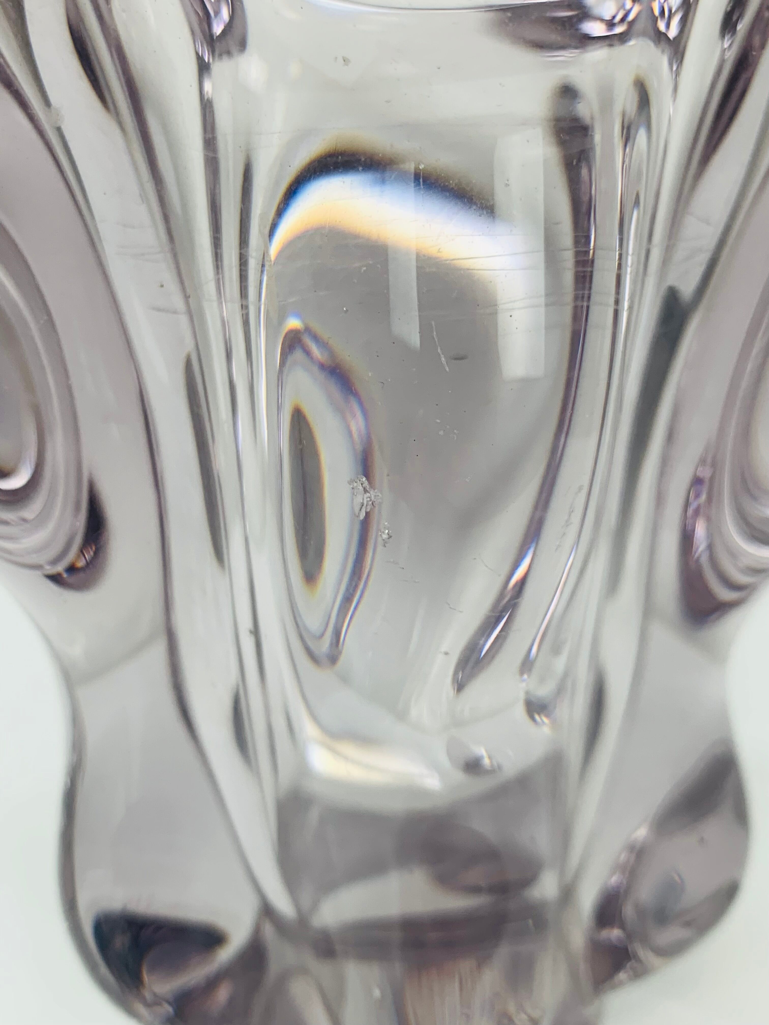 Giraffe vase in Art Vannes crystal, 1950, vintage