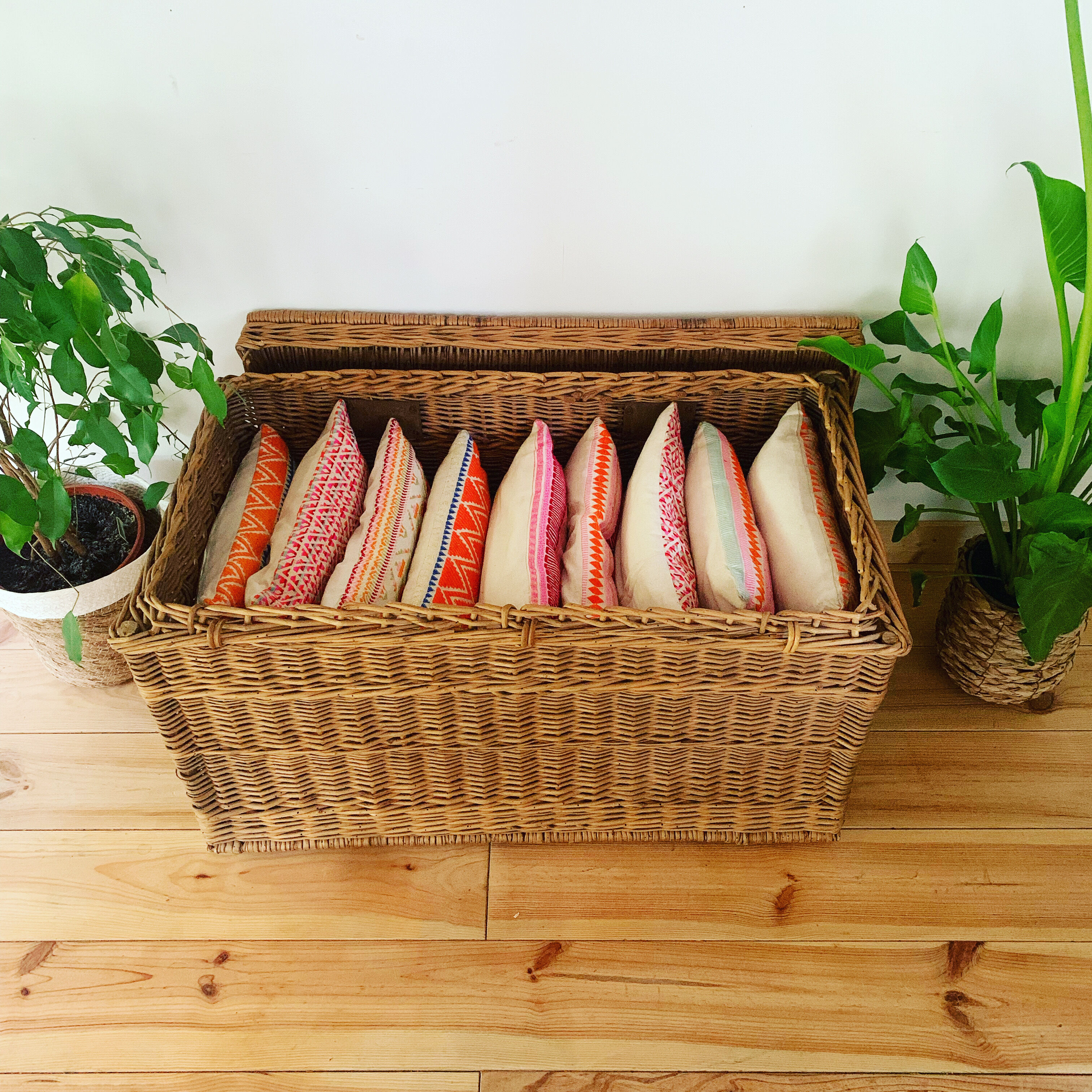 Vintage wicker trunk