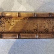 Plateau art nouveau bois et métal