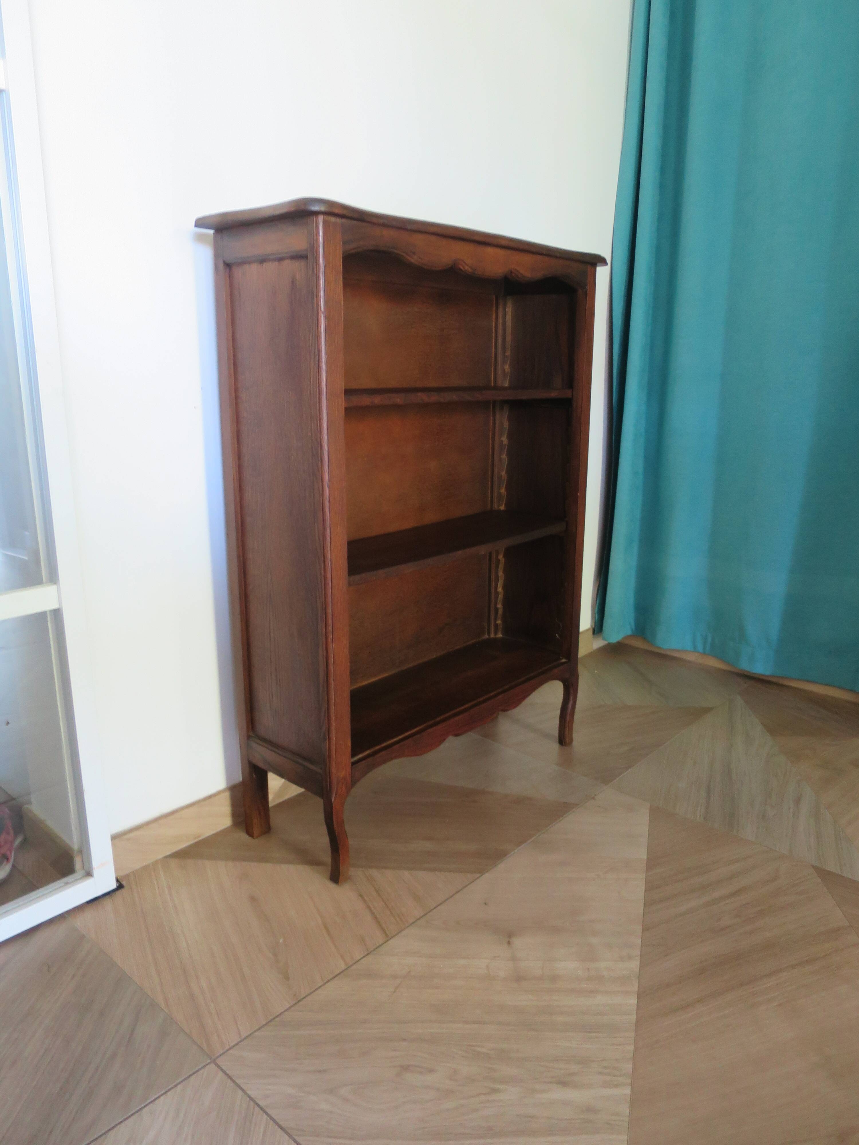 Bibus 3 niveaux-Chêne-Tablettes ajustables-Style Louis XV