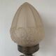 Large Art Deco column lamp metal Onyx frost glass