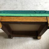 Walking foot rests foot old tapestry