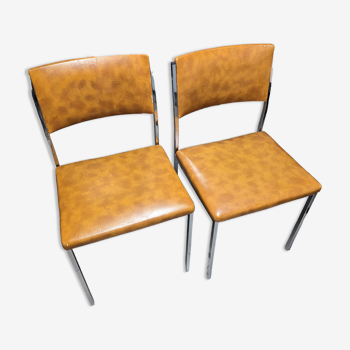 Paire de chaises chromées seventies