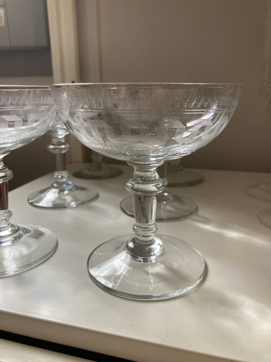 6 Coupes à champagne en cristal