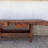 Ancien etabli de menuisier en bois massif fin xixeme