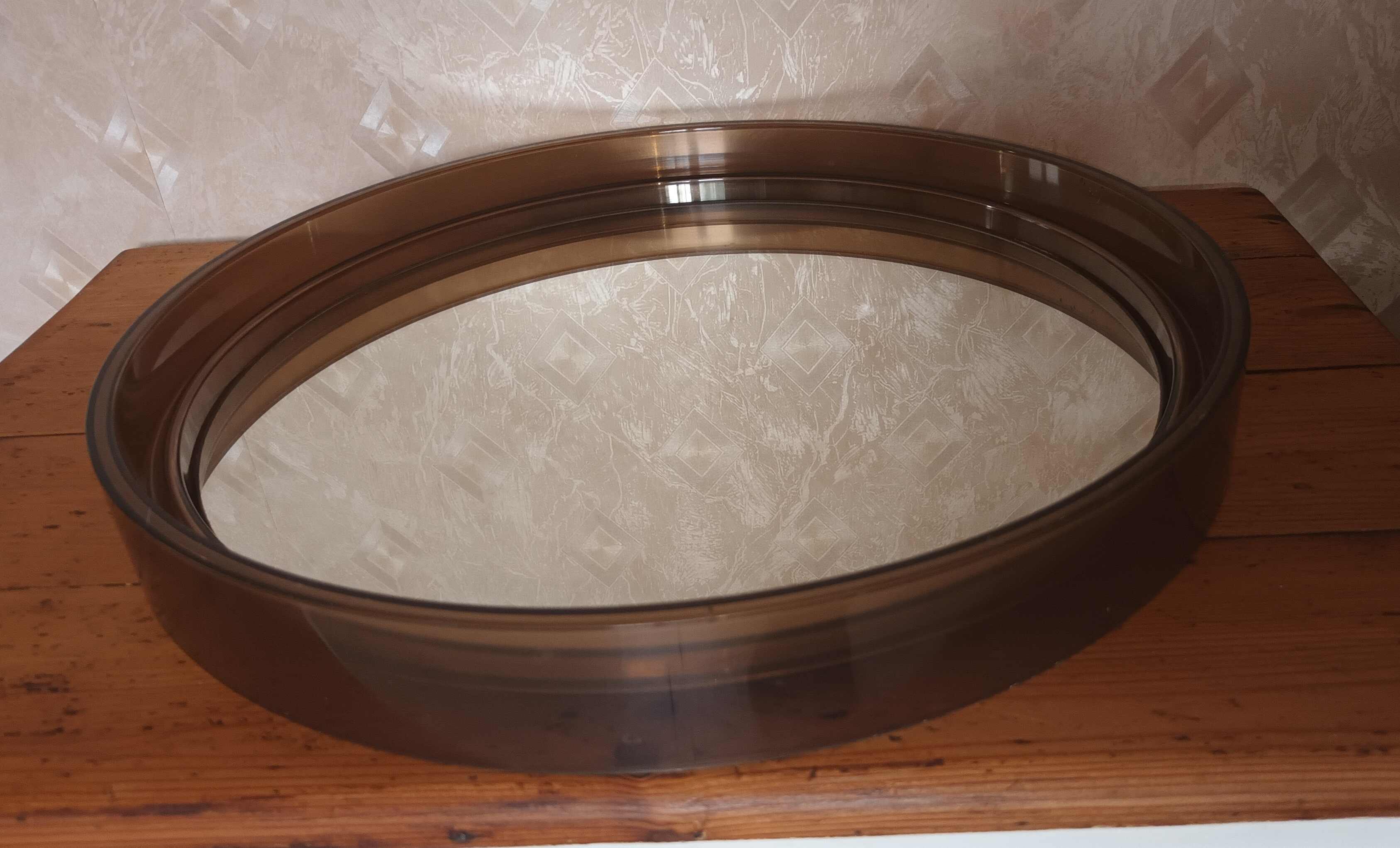 Round mirror syla 40 cm vintage old smoked plexiglass