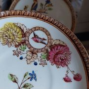 Soucoupe décor polychrome art nouveau