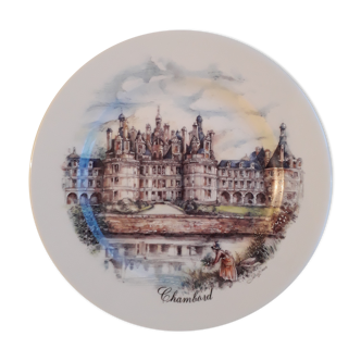 Porcelain plate of limoge - chateau de chambord signed graziano
