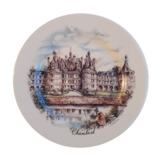 Assiette en porcelaine de limoge - chateau de chambord signé graziano