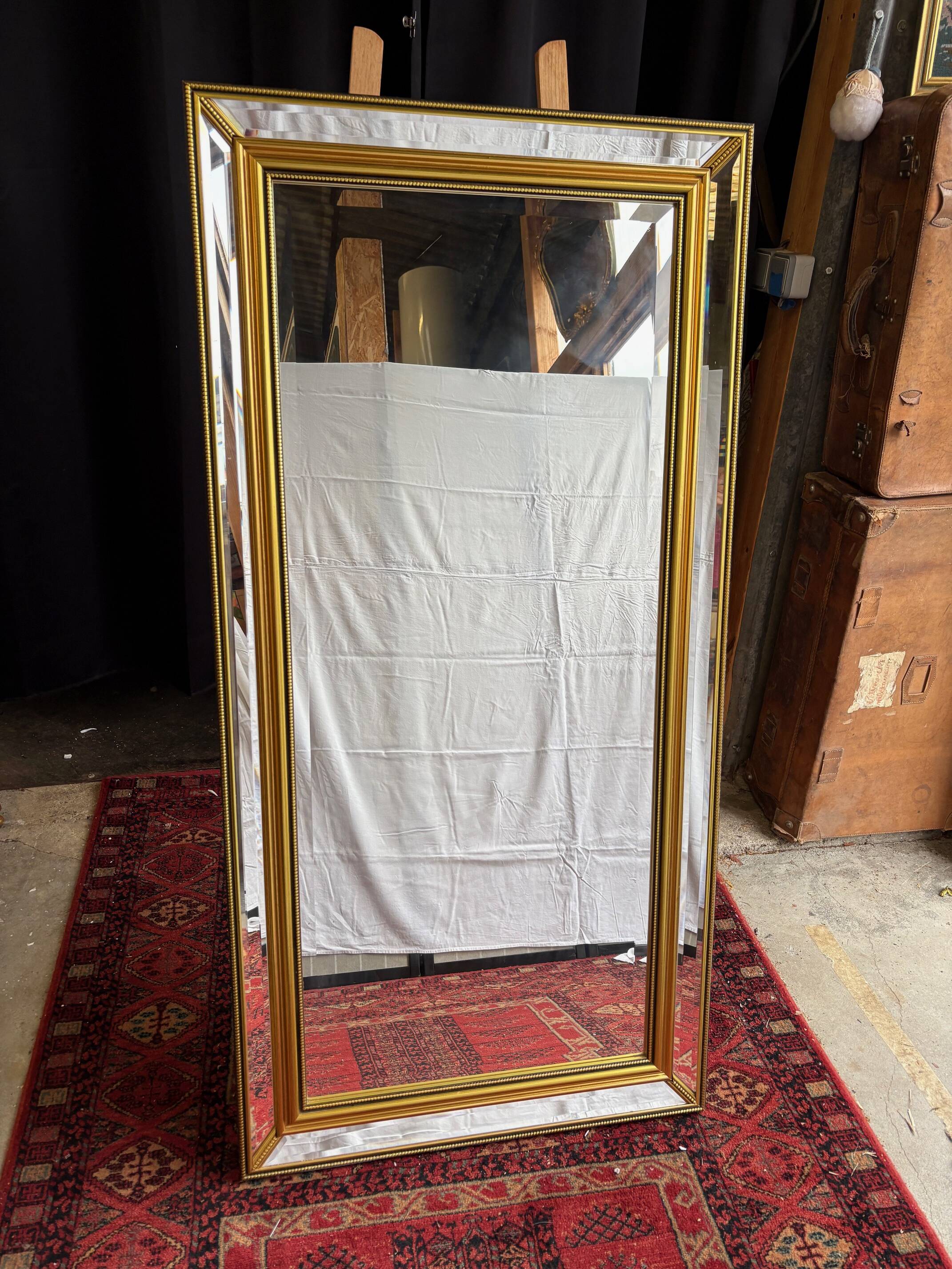 Large gilt mirror with beveled glass - Louis Philippe style