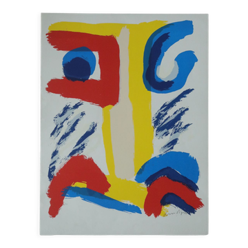 Lithographie couleur, Bengt Lindström, 1995, Jätten på Berget,