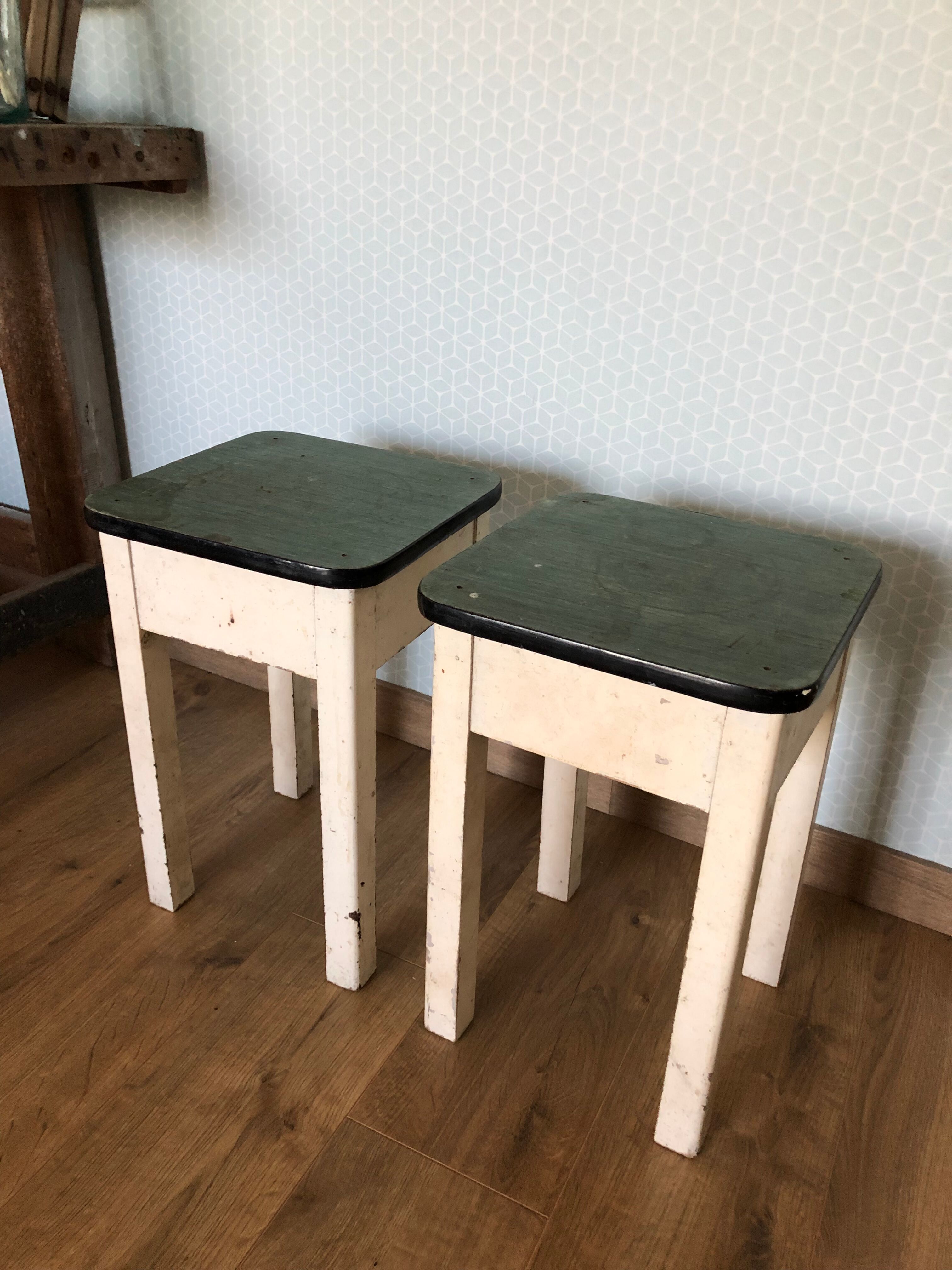 Wooden and formica stools