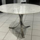 Vintage 1970s white Carrara marble dining table