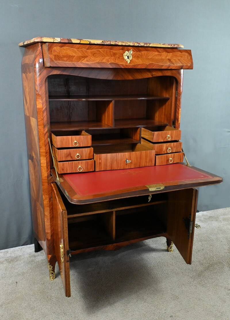 Precious wood secretary, Louis XV – Late 18th century