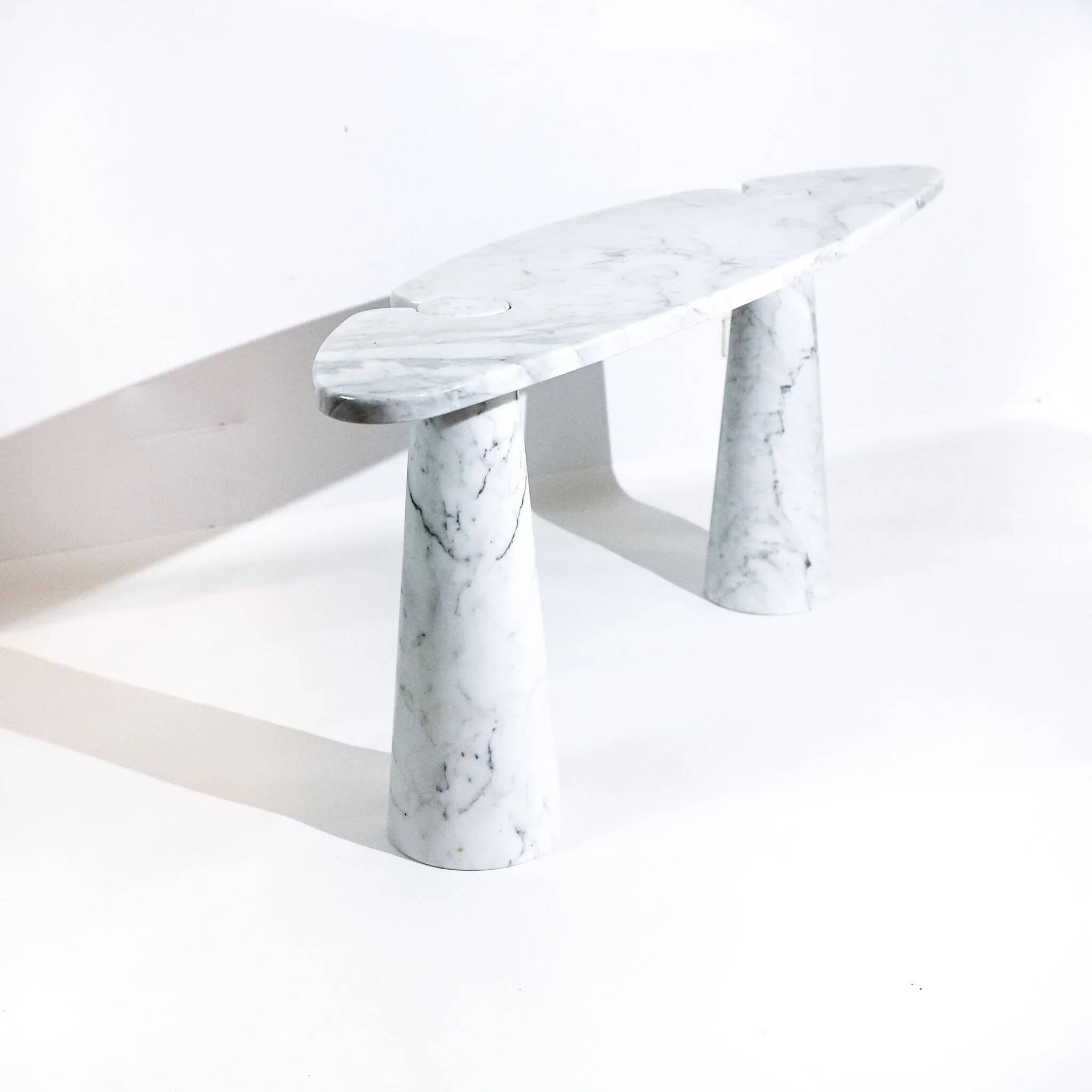 Vintage Eros console by Angelo Mangiarotti for Skipper (1970s) – white Carrara marble