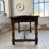 19th century oval solid oak table