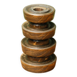Art deco candle holder in turned wood