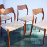 4 x dänische Stühle Niels O. Møller Teck Modèle 71