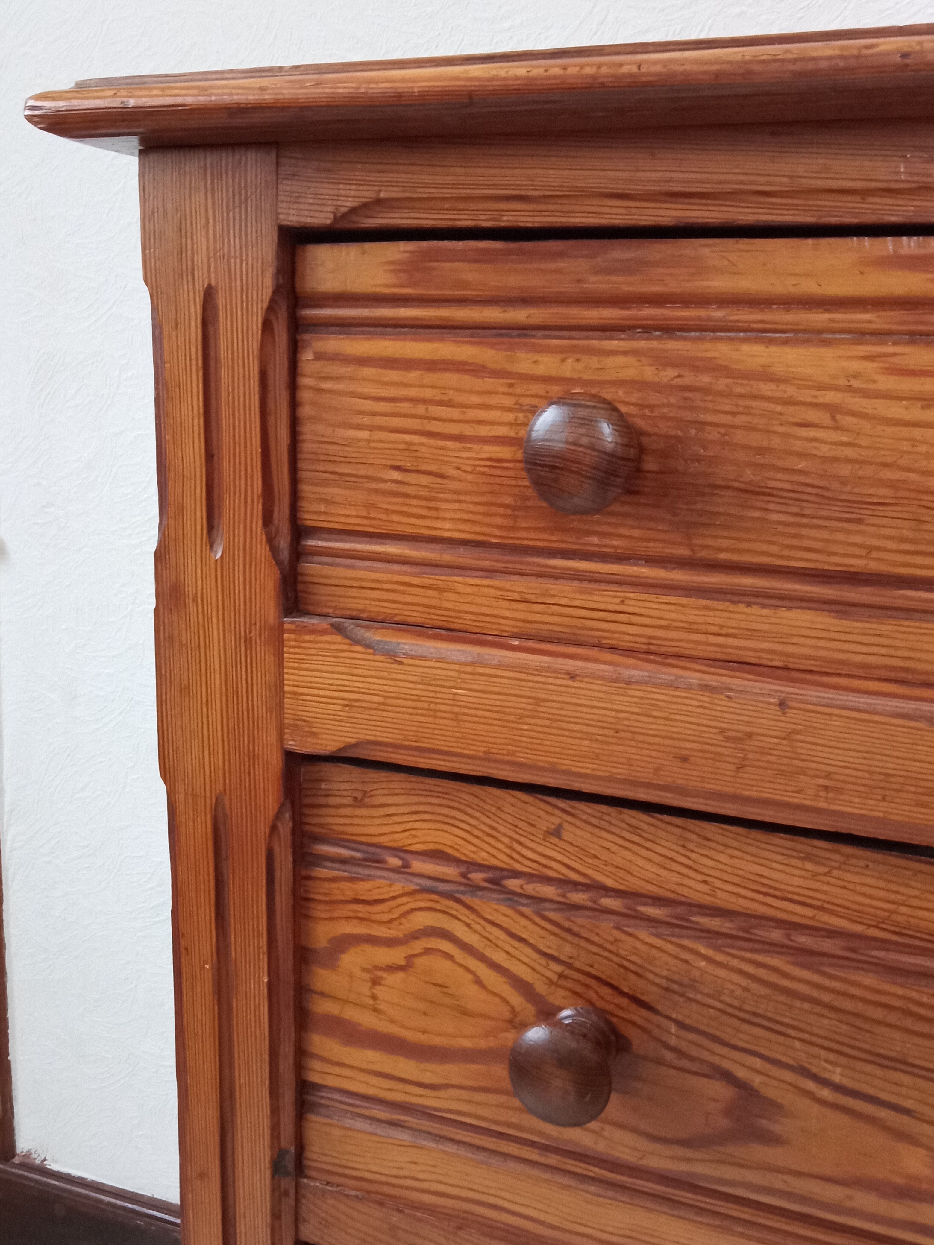 Antique pitchpin chest of drawers