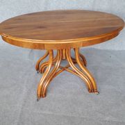 Extending table with vintage bentwood base from the end of the 19th century
