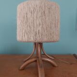 Vintage wood and rope lamp