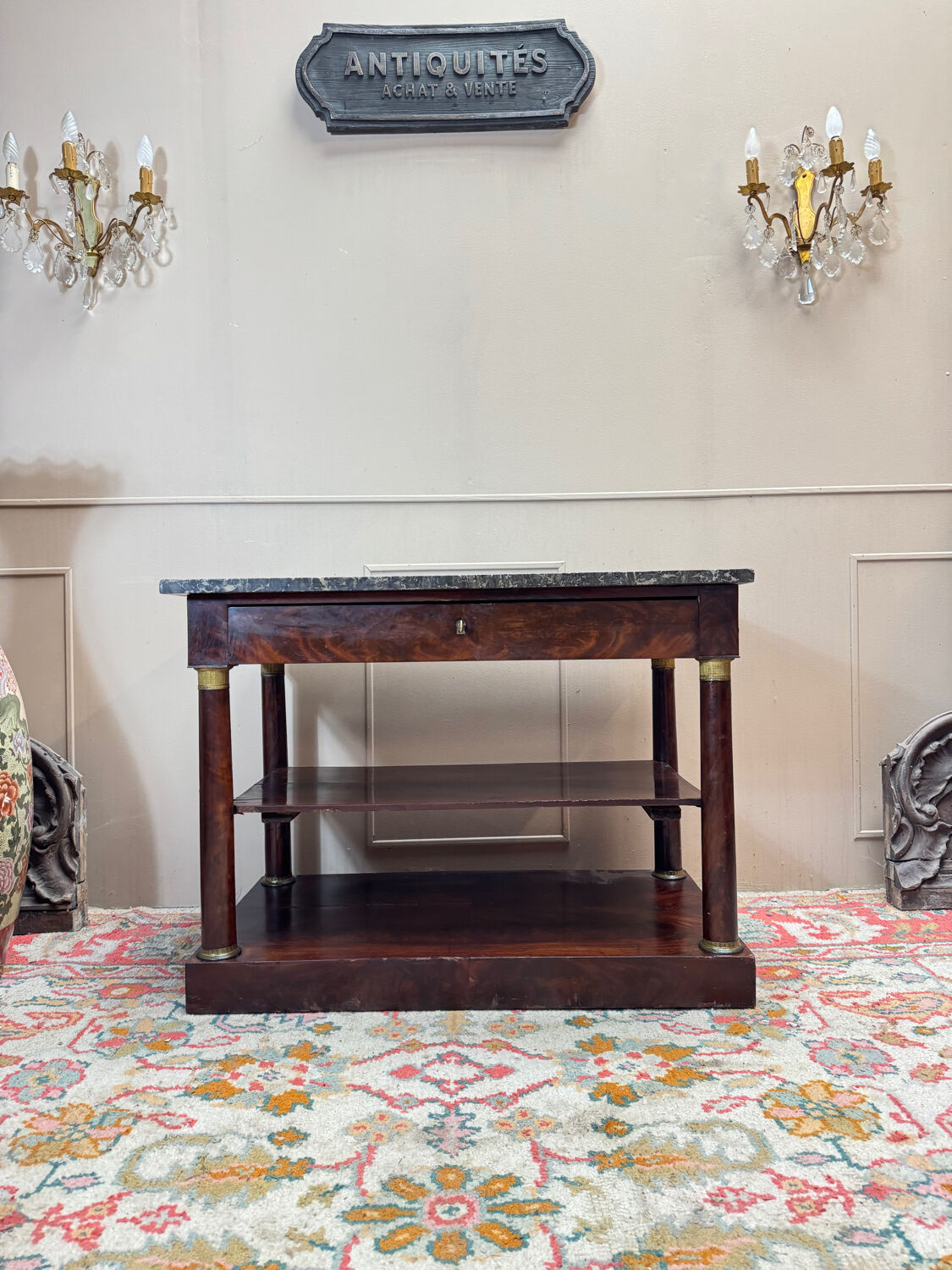 Console en acajou d’époque empire xix eme siècle