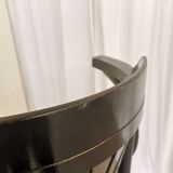 Chaise de bar vintage en bois courbé noir, style Thonet, milieu du XXe siècle (années 1970)