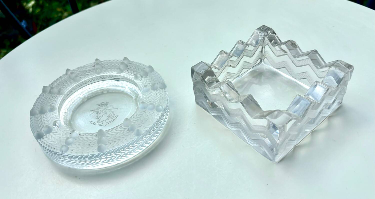 Lalique two ashtrays