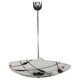 Mid-century pendant chandelier, chromed metal and glass, Czechoslovakia 1970s