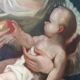 Old oil painting on canvas, Virgin and Child, 18th century