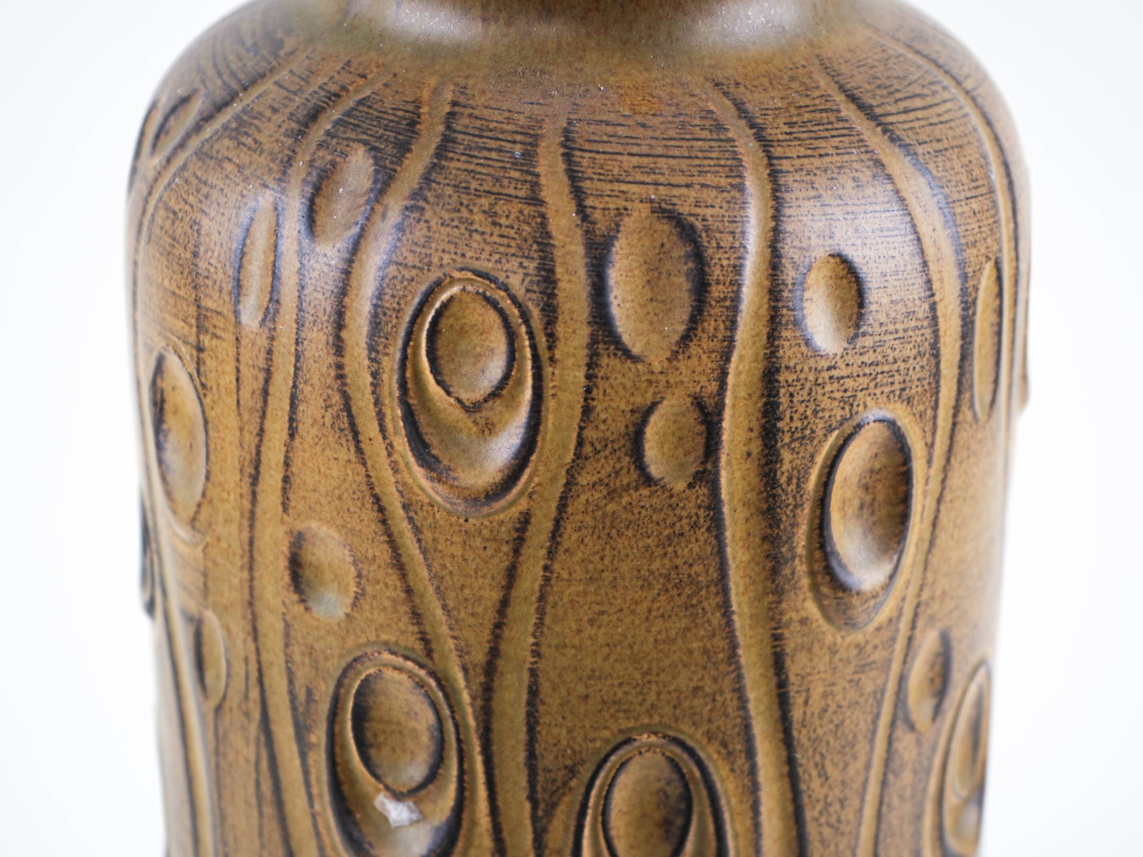 West German Fat Lava ceramic vase, glazed relief surface, 1970s