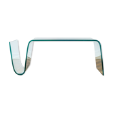 Table basse en verre trempé avec porte revue