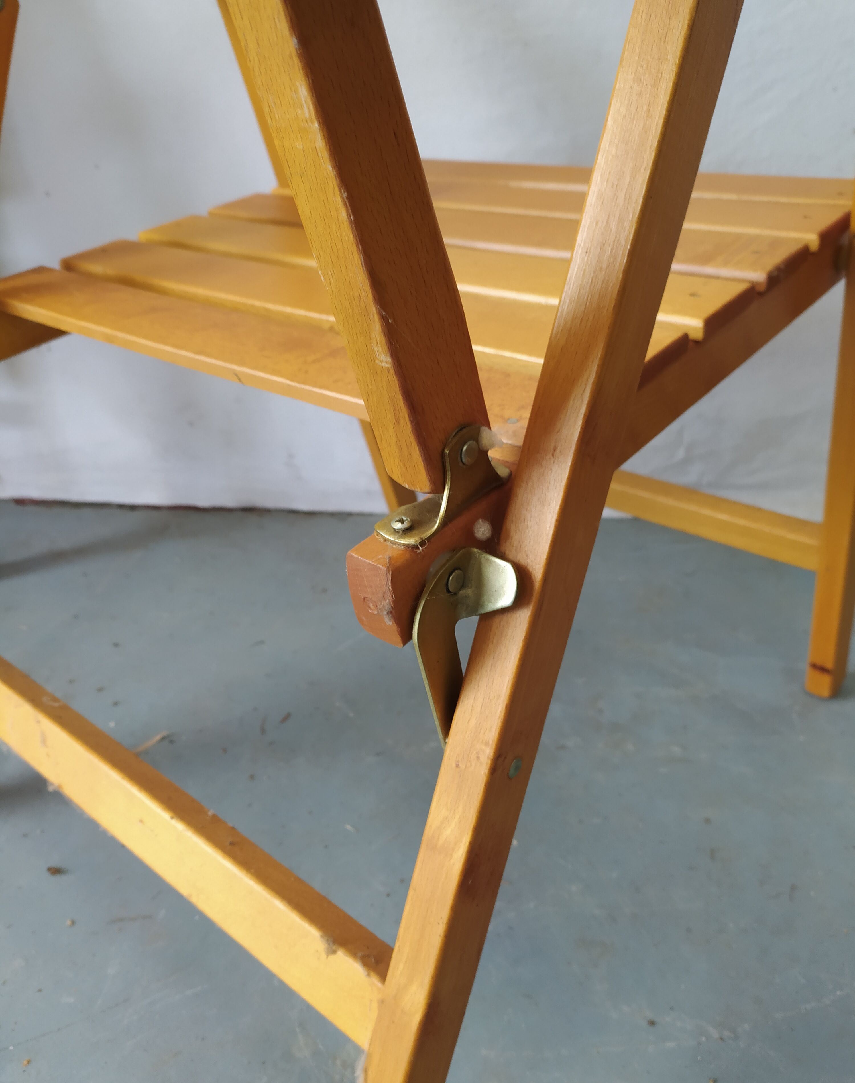 Paire de fauteuils de jardin pliants pieds compas Dejou