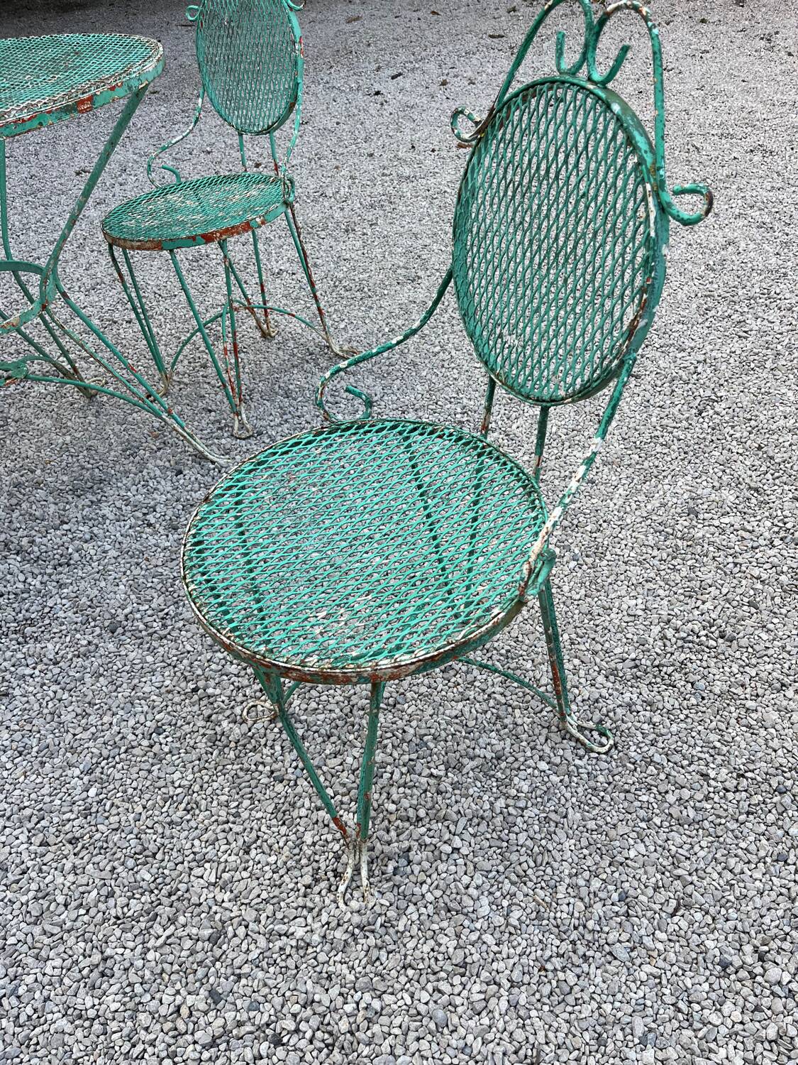 Salon de jardin fer forgé 1950/60