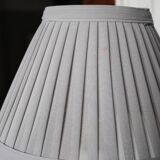 White marble base lamp/pleated grey lampshade