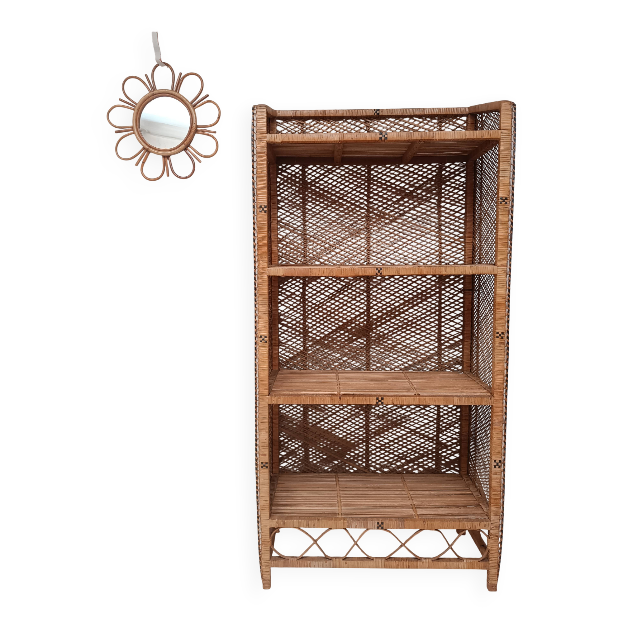 Vintage rattan shelf