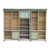 2 library furniture ceruse wood green and gold