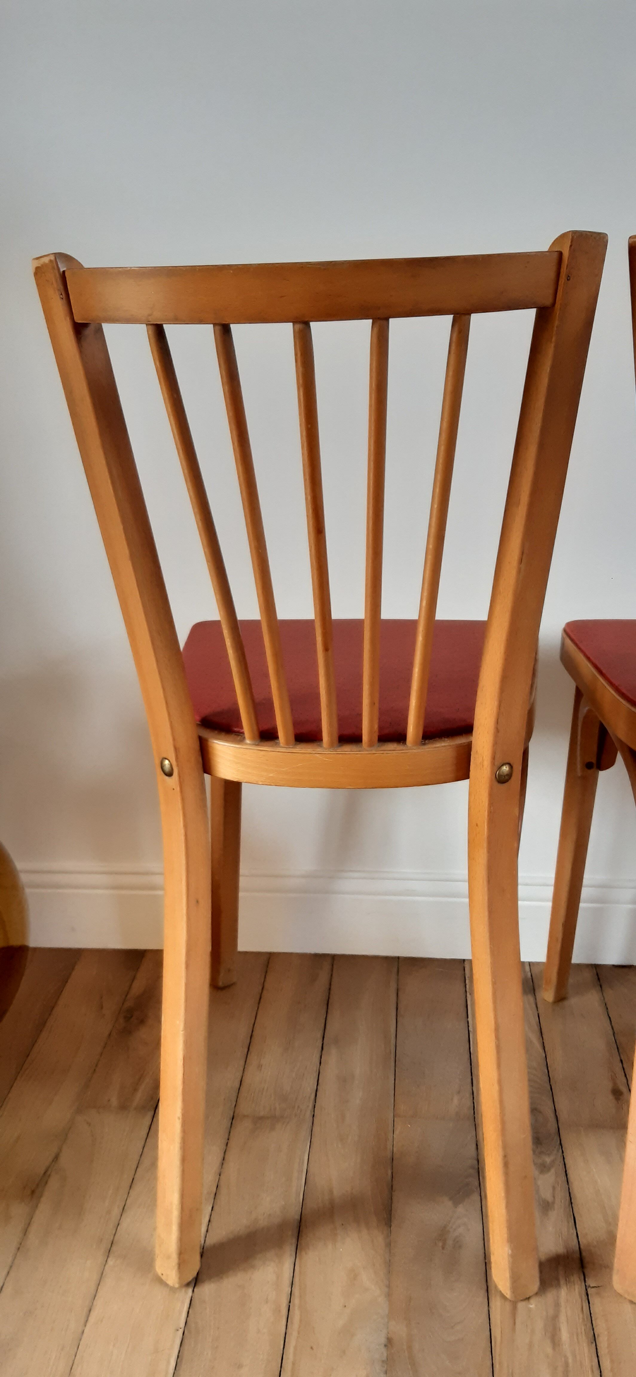 Pair of Baumann bistro chairs N°12 50s