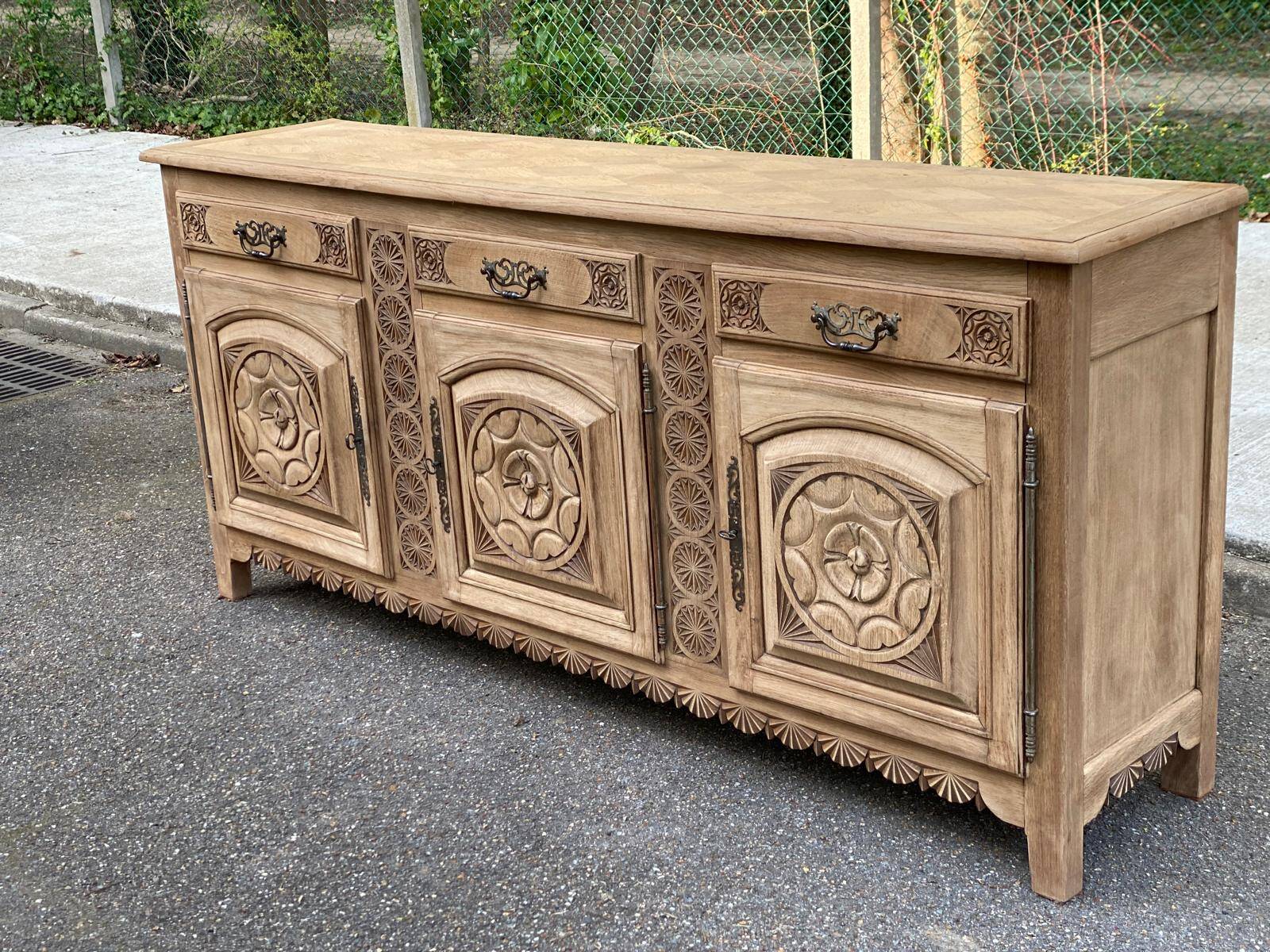 Breton buffet enfilade Art Deco 215cm 19th century