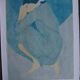 Lithograph signed numbered young woman 1986 pierre boncompain