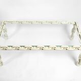 1970s XL Coffee Table Made of Nautical Iron Chain with a Thick Glass Plate