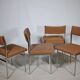 Mid Century Chairs in Chrome and Fabric, Set of 4, 1970s