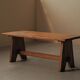 Brutalist dining table in solid oak, France, circa 1980.