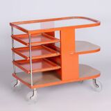 Restored Bauhaus Trolley by Mücke - Melder, Beech, Chrome, Czechia, 1920s