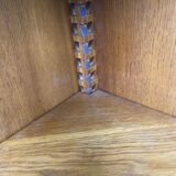 19th-century quarter-round oak solid wood corner library