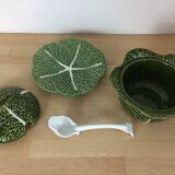 Service flat ceramic cabbages, salad bowl, soup maker