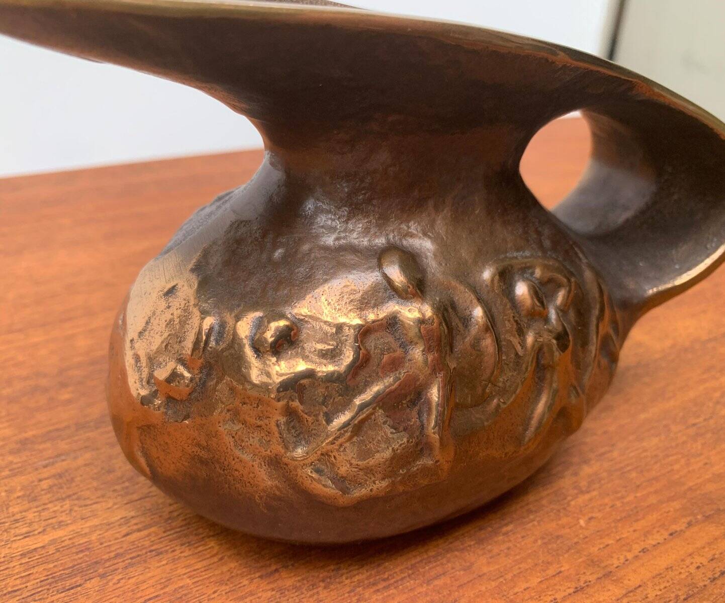 Brutalist Vintage German Bronze Decorative Carafe by Gilde