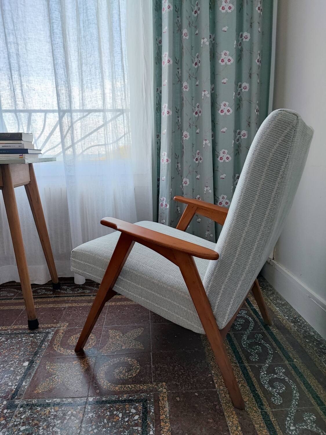 Fauteuil années 50/60 bleu