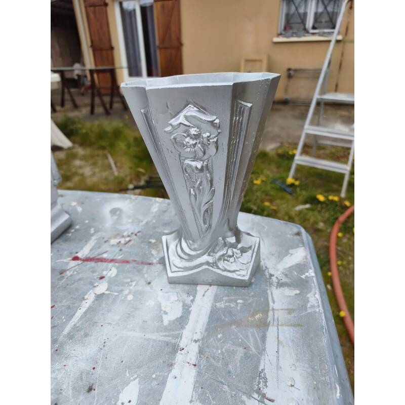 1 lot de vases en aluminium des années 30